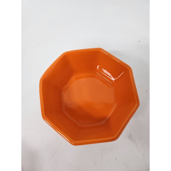 Vintage California Pottery USA Orange Ceramic Serving Bowl Candy Dish Lidded - Picture 7 of 10